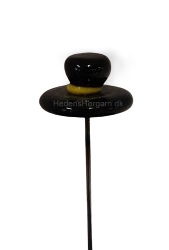 Nipsenåle med glas figur sort hat